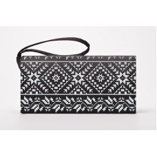 КЛ066шЧ1301i Барвиста вишиванка Набір для вишивки друкованим хрестиком - Клатч Жито 21x13 см шовк, чорний