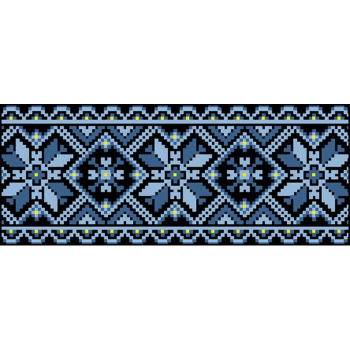 КЛ067кЧ1301i Барвиста вишиванка Набір для вишивки друкованим хрестиком - Клатч Зірка 21x13 см атлас, чорний