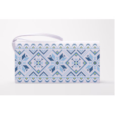 КЛ067лБ1301k Барвиста вишиванка Набір для вишивки бісером - Клатч Зірка 21x13 см льон, білий