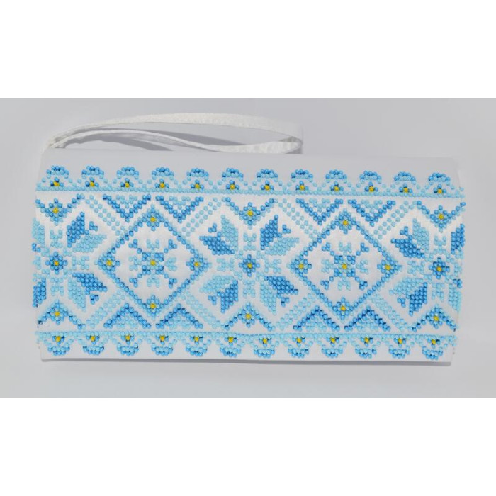 КЛ067шБ1301i Барвиста вишиванка Набір для вишивки друкованим хрестиком - Клатч Зірка 21x13 см шовк, білий