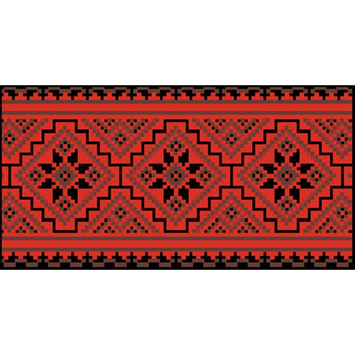 КЛ068кЧ1301i Барвиста вишиванка Набір для вишивки друкованим хрестиком - Клатч Старовинний орнамент 21x13 см атлас, чорний