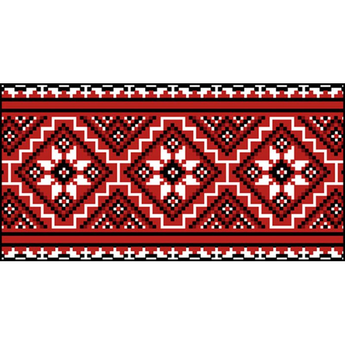 КЛ068лБ1301i Барвиста вишиванка Набір для вишивки друкованим хрестиком - Клатч Старовинний орнамент 21x13 см льон, білий