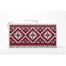 КЛ068шМ1301i Барвиста вишиванка Набір для вишивки друкованим хрестиком - Клатч Старовинний орнамент 21x13 см шовк, бежевий