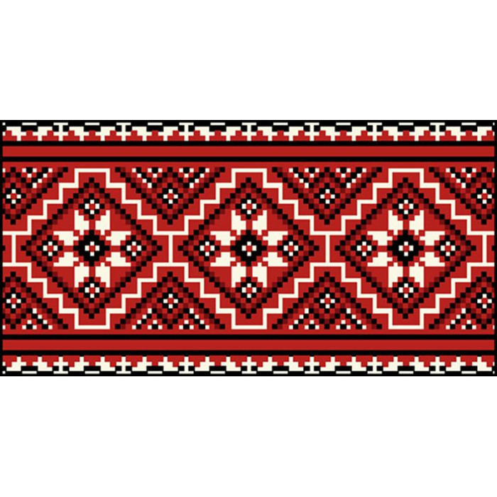 КЛ068шМ1301i Барвиста вишиванка Набір для вишивки друкованим хрестиком - Клатч Старовинний орнамент 21x13 см шовк, бежевий