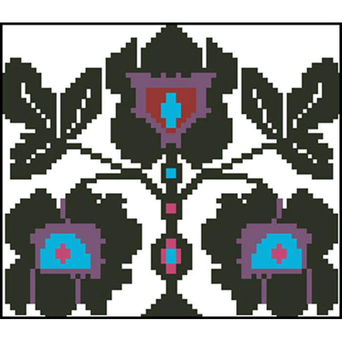 КЛ069пБ1301i Барвиста вишиванка Набір для вишивки друкованим хрестиком - Клатч Зоряна 21x13 см габардин, білий