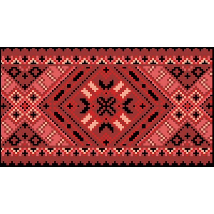 КЛ070дЧ1301i Барвиста вишиванка Набір для вишивки друкованим хрестиком - Клатч Поділля 21x13 см домоткане полотно, чорний
