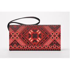 КЛ070лЧ1301k Барвиста вишиванка Набір для вишивки бісером - Клатч Поділля 21x13 см льон, чорний