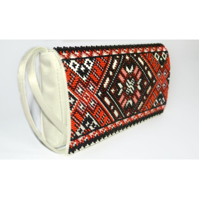 КЛ070шБ1301i Барвиста вишиванка Набір для вишивки друкованим хрестиком - Клатч Поділля 21x13 см шовк, білий