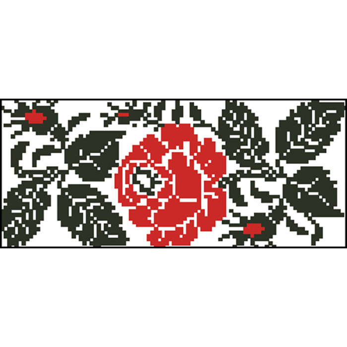 КЛ071лБ1301k Барвиста вишиванка Набір для вишивки бісером - Клатч Троянда 21x13 см льон, білий