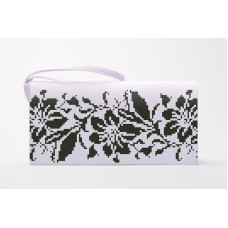 КЛ072шБ1301k Барвиста вишиванка Набір для вишивки бісером - Клатч Лілея 21x13 см шовк, білий