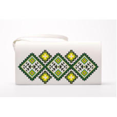 КЛ073лБ1301k Барвиста вишиванка Набір для вишивки бісером - Клатч Жито 21x13 см льон, білий