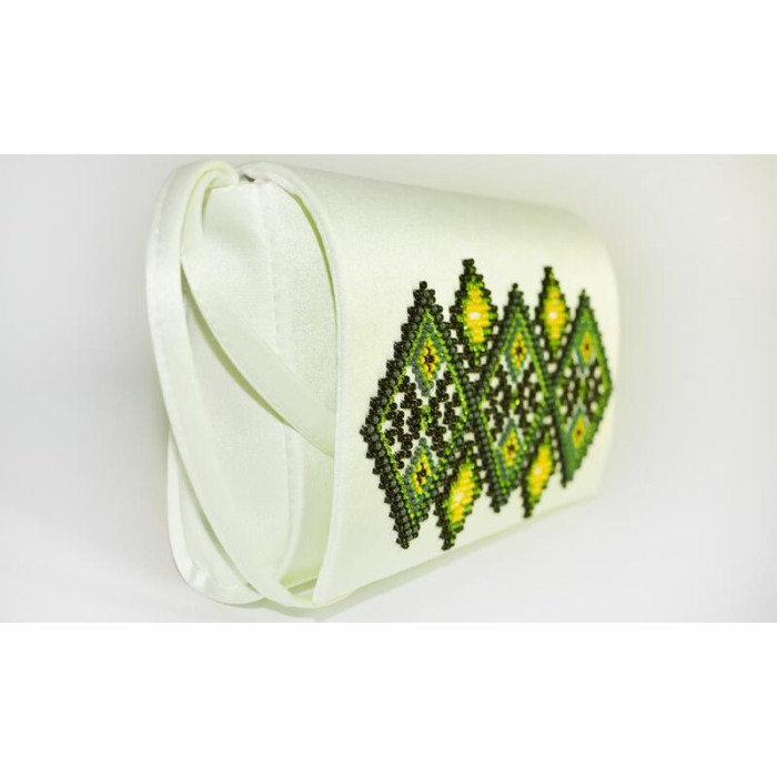 КЛ073шБ1301i Барвиста вишиванка Набір для вишивки друкованим хрестиком - Клатч Жито 21x13 см шовк, білий