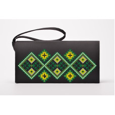 КЛ073шЧ1301i Барвиста вишиванка Набір для вишивки друкованим хрестиком - Клатч Жито 21x13 см шовк, чорний