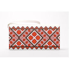 КЛ074кБ1301i Барвиста вишиванка Набір для вишивки друкованим хрестиком - Клатч Світанок 21x13 см атлас, білий