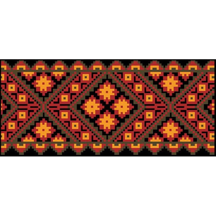 КЛ074кЧ1301i Барвиста вишиванка Набір для вишивки друкованим хрестиком - Клатч Світанок 21x13 см атлас, чорний