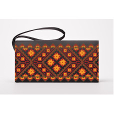 КЛ074лЧ1301k Барвиста вишиванка Набір для вишивки бісером - Клатч Світанок 21x13 см льон, чорний