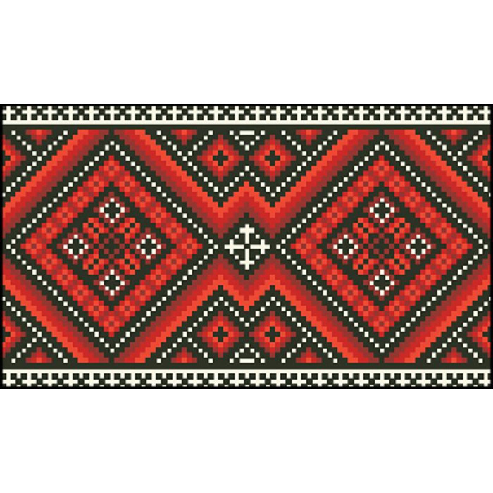 КЛ075дБ1301k Барвиста вишиванка Набір для вишивки бісером - Клатч Вогняна 21x13 см домоткане полотно, білий