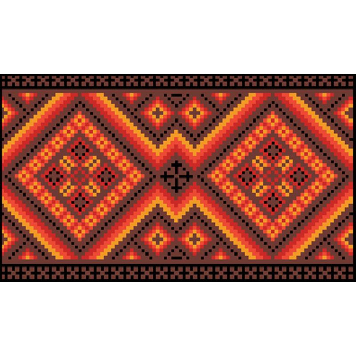 КЛ075хЧ1301 Барвиста вишиванка Заготовка для вишивки - Клатч Вогняна 21x13 см батист, чорний