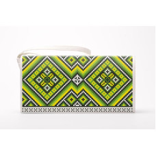 КЛ076хБ1301 Барвиста вишиванка Заготовка для вишивки - Клатч Вогняна 21x13 см батист, білий