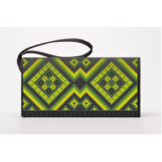 КЛ076шЧ1301 Барвиста вишиванка Заготовка для вишивки - Клатч Вогняна 21x13 см шовк, чорний