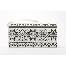 КЛ077кМ1301i Барвиста вишиванка Набір для вишивки друкованим хрестиком - Клатч Стильна 21x13 см атлас, бежевий