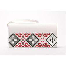 КЛ078лМ1301i Барвиста вишиванка Набір для вишивки друкованим хрестиком - Клатч Елегантна 21x13 см льон, бежевий