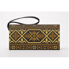 КЛ079лЧ1301i Барвиста вишиванка Набір для вишивки друкованим хрестиком - Клатч Жито 21x13 см льон, чорний