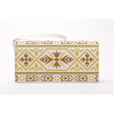 КЛ079лМ1301i Барвиста вишиванка Набір для вишивки друкованим хрестиком - Клатч Жито 21x13 см льон, бежевий