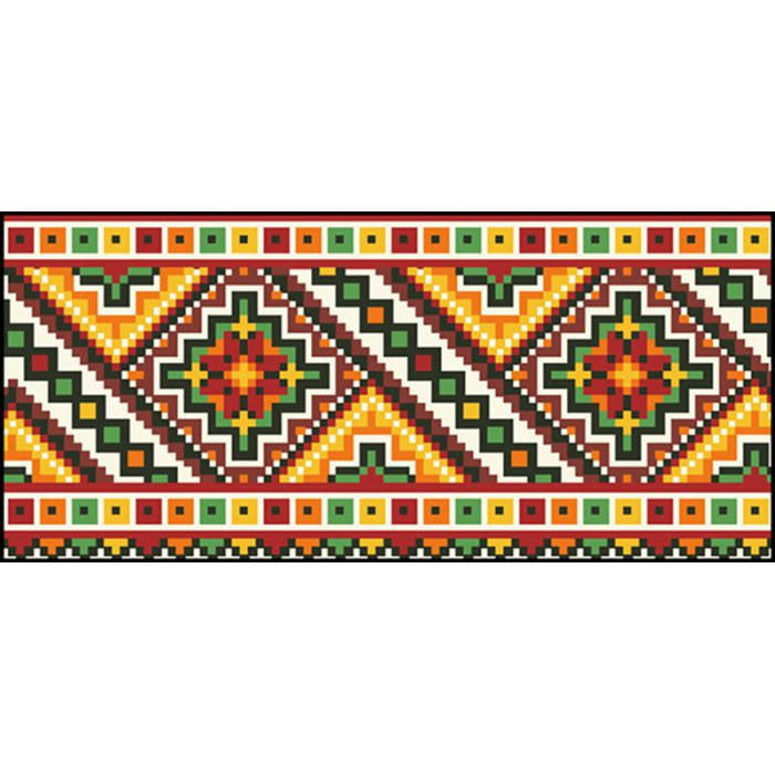 КЛ080лБ1301i Барвиста вишиванка Набір для вишивки друкованим хрестиком - Клатч Писанка 21x13 см льон, білий