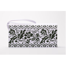 КЛ082кБ1301k Барвиста вишиванка Набір для вишивки бісером - Клатч Сокальська сучасна 21x13 см атлас, білий