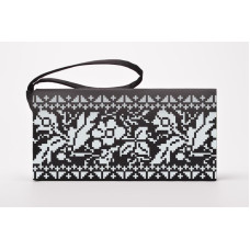 КЛ082шЧ1301k Барвиста вишиванка Набір для вишивки бісером - Клатч Сокальська сучасна 21x13 см шовк, чорний