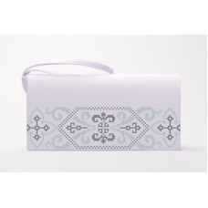 КЛ083пБ1301k Барвиста вишиванка Набір для вишивки бісером - Клатч Берегиня 21x13 см габардин, білий