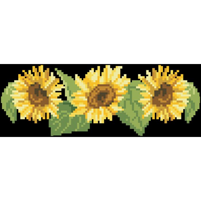 КЛ084шЧ1301k Барвиста вишиванка Набір для вишивки бісером - Клатч Соняшники 21x13 см шовк, чорний