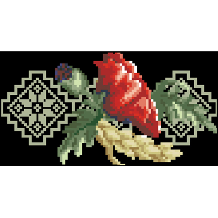 КЛ086кЧ1301i Барвиста вишиванка Набір для вишивки друкованим хрестиком - Клатч Маковий розмай 21x13 см атлас, чорний