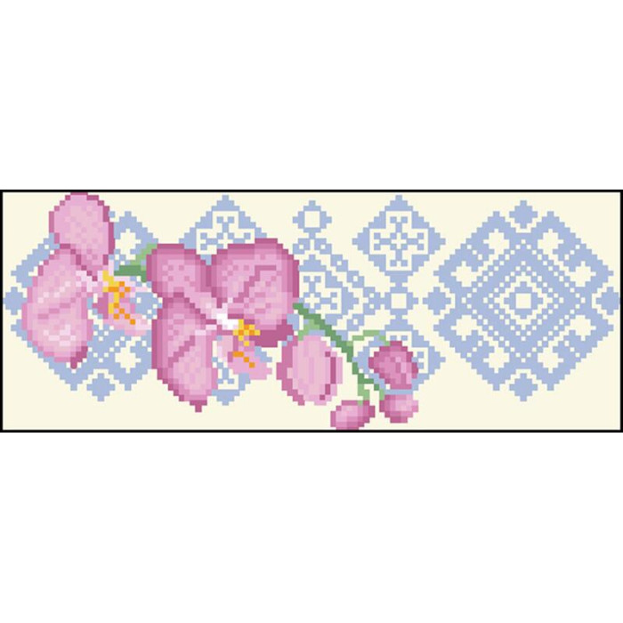 КЛ087кМ1301k Барвиста вишиванка Набір для вишивки бісером - Клатч Ніжні орхідеї 21x13 см атлас, бежевий