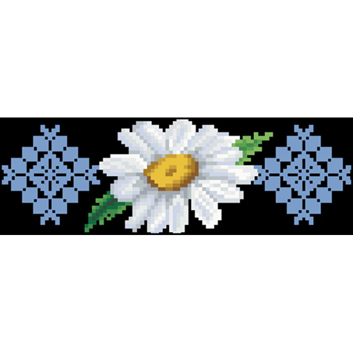 КЛ088лЧ1301i Барвиста вишиванка Набір для вишивки друкованим хрестиком - Клатч Ніжні ромашки 21x13 см льон, чорний