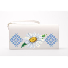 КЛ088шМ1301 Барвиста вишиванка Заготовка для вишивки - Клатч Ніжні ромашки 21x13 см шовк, бежевий