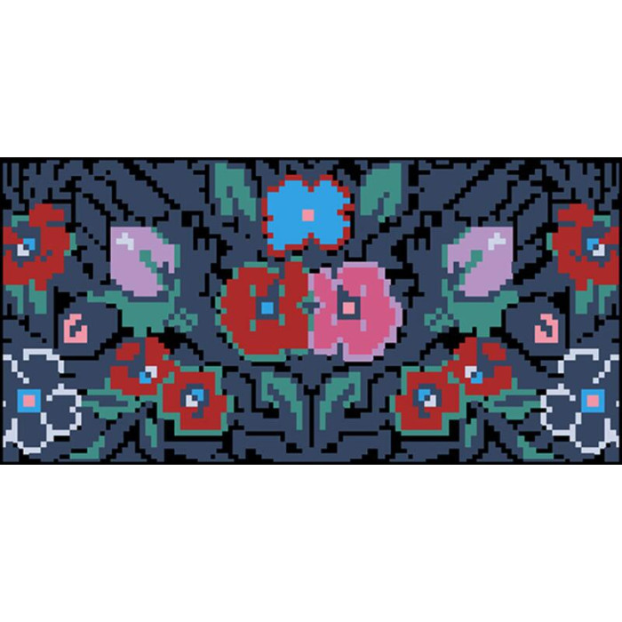 КЛ089дЧ1301k Барвиста вишиванка Набір для вишивки бісером - Клатч Борщівська сучасна 21x13 см домоткане полотно, чорний