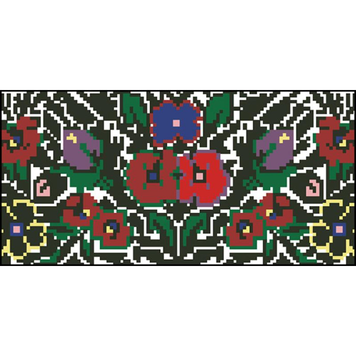 КЛ089шБ1301k Барвиста вишиванка Набір для вишивки бісером - Клатч Борщівська сучасна 21x13 см шовк, білий