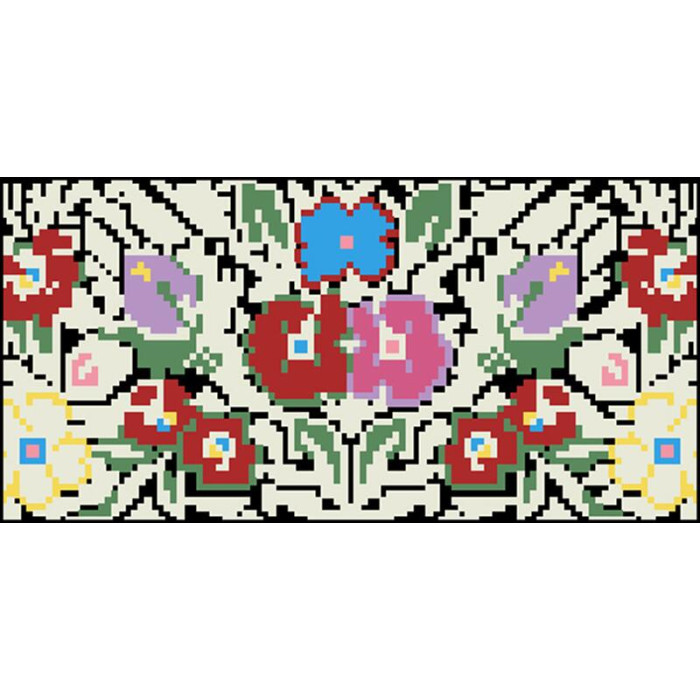 КЛ090шЧ1301k Барвиста вишиванка Набір для вишивки бісером - Клатч Борщівська сучасна 21x13 см шовк, чорний