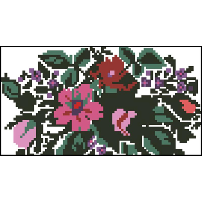 КЛ091шБ1301k Барвиста вишиванка Набір для вишивки бісером - Клатч Борщівська старовинна 21x13 см шовк, білий