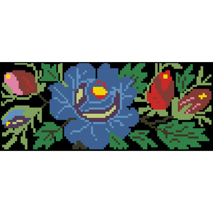 КЛ092кЧ1301i Барвиста вишиванка Набір для вишивки друкованим хрестиком - Клатч Буковинська 21x13 см атлас, чорний