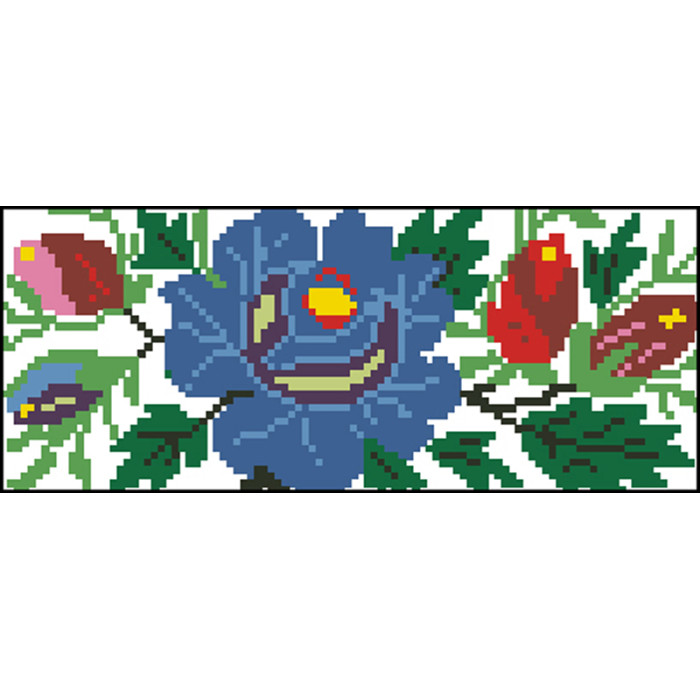 КЛ092лБ1301i Барвиста вишиванка Набір для вишивки друкованим хрестиком - Клатч Буковинська 21x13 см льон, білий