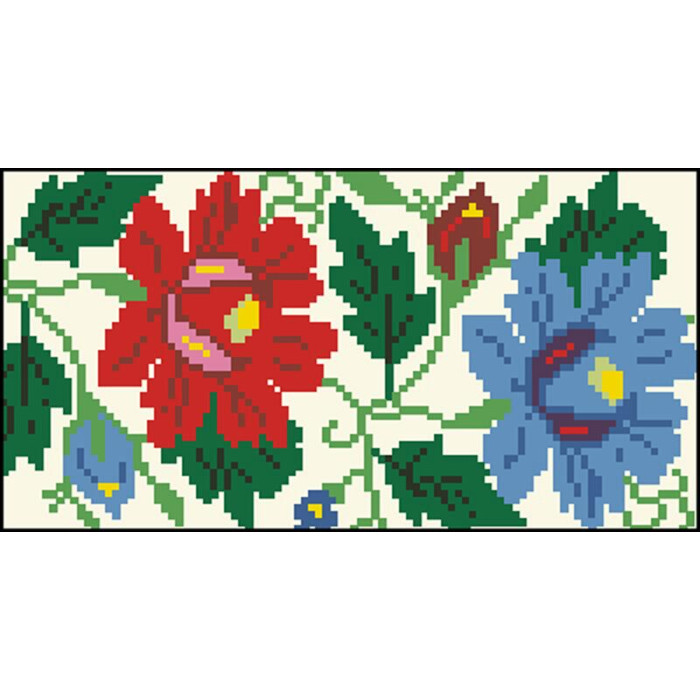 КЛ093шМ1301k Барвиста вишиванка Набір для вишивки бісером - Клатч Буковинська сучасна 21x13 см шовк, бежевий