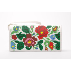 КЛ094хБ1301 Барвиста вишиванка Заготовка для вишивки - Клатч Буковинський край 21x13 см батист, білий