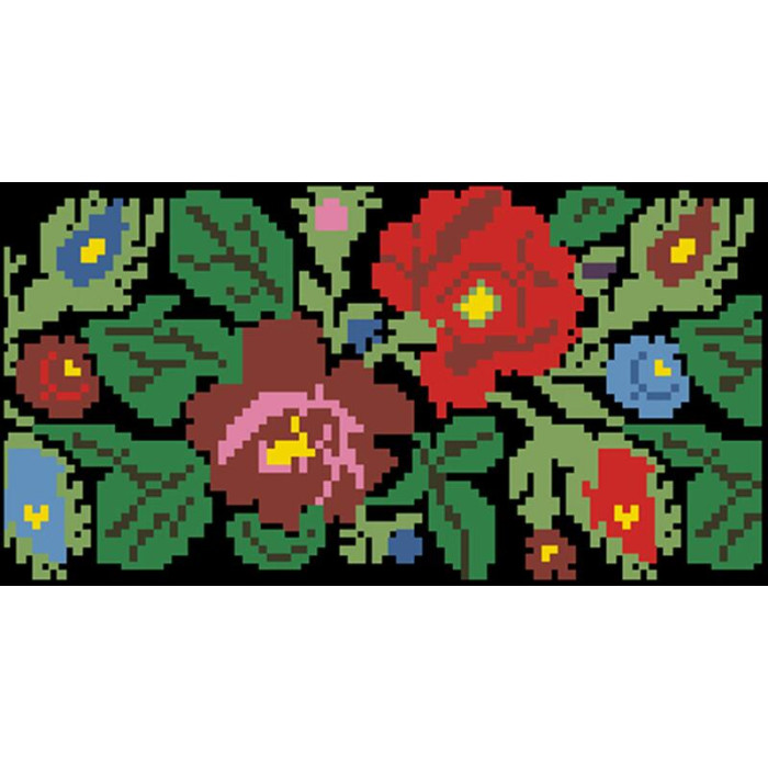 КЛ094кЧ1301i Барвиста вишиванка Набір для вишивки друкованим хрестиком - Клатч Буковинський край 21x13 см атлас, чорний