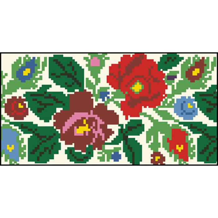 КЛ094кМ1301i Барвиста вишиванка Набір для вишивки друкованим хрестиком - Клатч Буковинський край 21x13 см атлас, бежевий