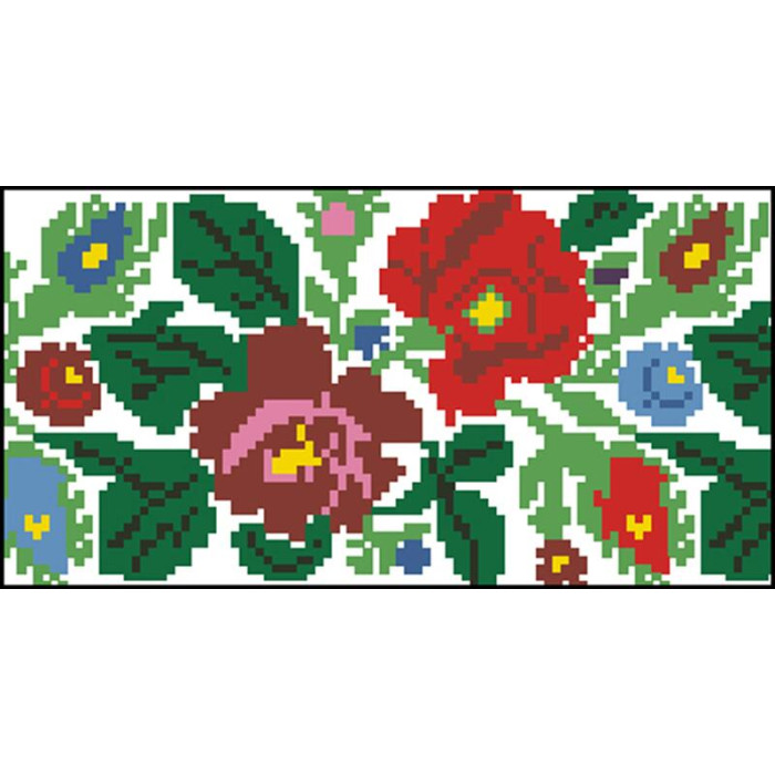 КЛ094лБ1301i Барвиста вишиванка Набір для вишивки друкованим хрестиком - Клатч Буковинський край 21x13 см льон, білий