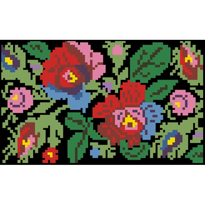 КЛ096лЧ1301i Барвиста вишиванка Набір для вишивки друкованим хрестиком - Клатч Буковинська сучасна 21x13 см льон, чорний