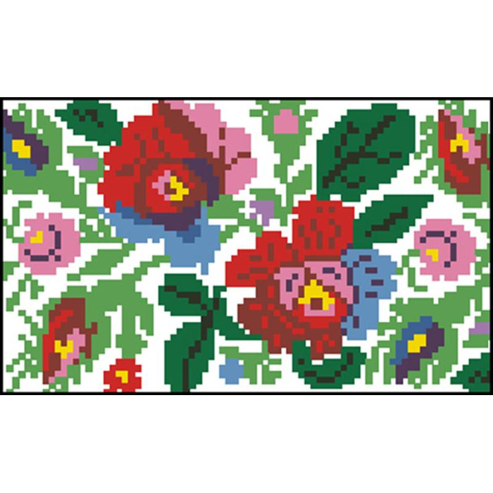 КЛ096пБ1301k Барвиста вишиванка Набір для вишивки бісером - Клатч Буковинська сучасна 21x13 см габардин, білий